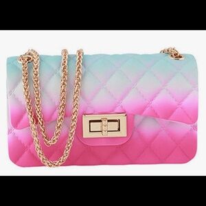 NWOT Jelly Purse Quilted Multi color Cotton Candy Large Size